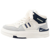 Sapatos de plataforma alta com blocos de cor Warrior, estilo universitário americano, ténis de alto valor, sapatos casuais femininos para alongar as pernas