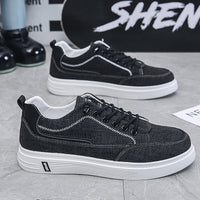 Sapatos Masculinos Primavera Respiráveis, Novos Sapatos Desportivos Casual Versáteis em Tecido, Sapatos de Tábua de Trabalho para Homens