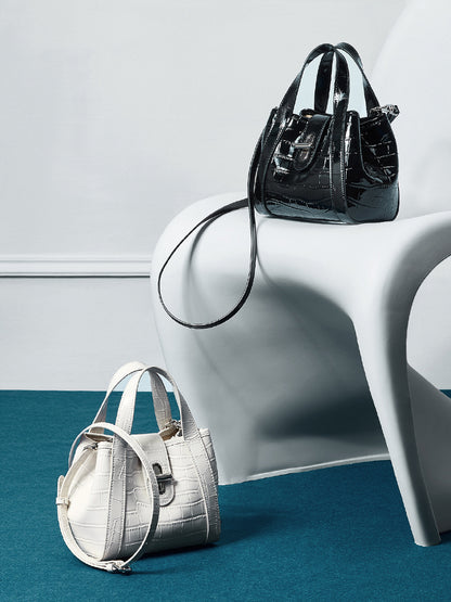 Malas femininas best-sellers, malas de pele genuína femininas, malas bandoleiras de deslocação, luxo leve com estampado de crocodilo, sacos tote de cesta de supermercado de luxo de luxo e de nicho
