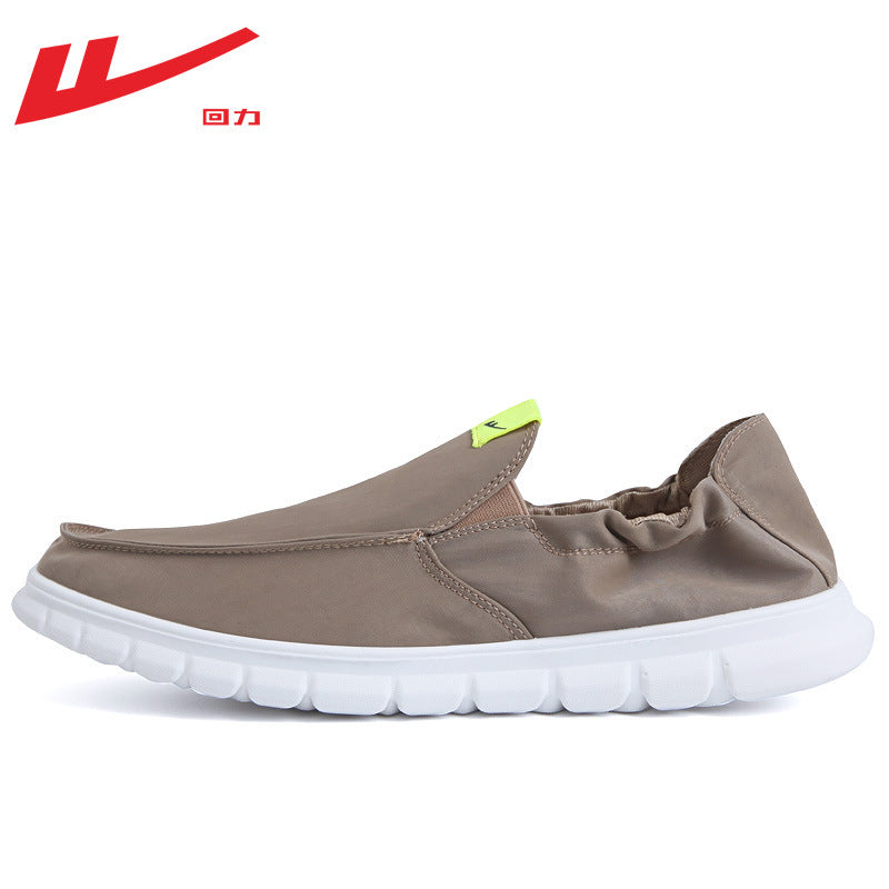 Sapatos leves de lona Warrior Work, novos sapatos casuais de cor sólida de um passo, respiráveis e confortáveis, sapatos masculinos de tecido por grosso