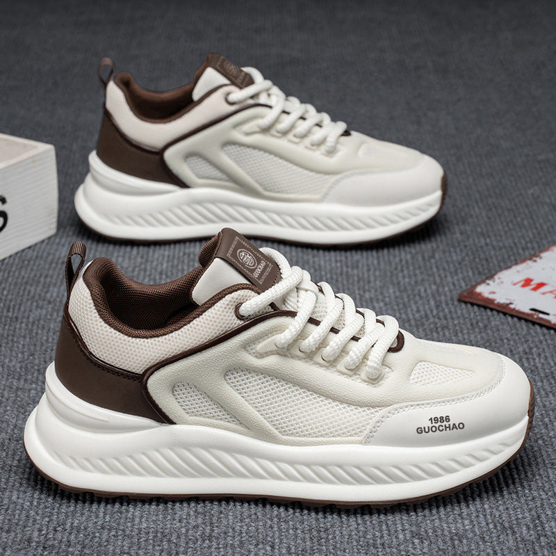 Sapatos masculinos A-Gan, versão coreana de verão Xiaobai desportivo casual de malha masculina sola macia antiderrapante pai a usar sapatos versáteis e modernos