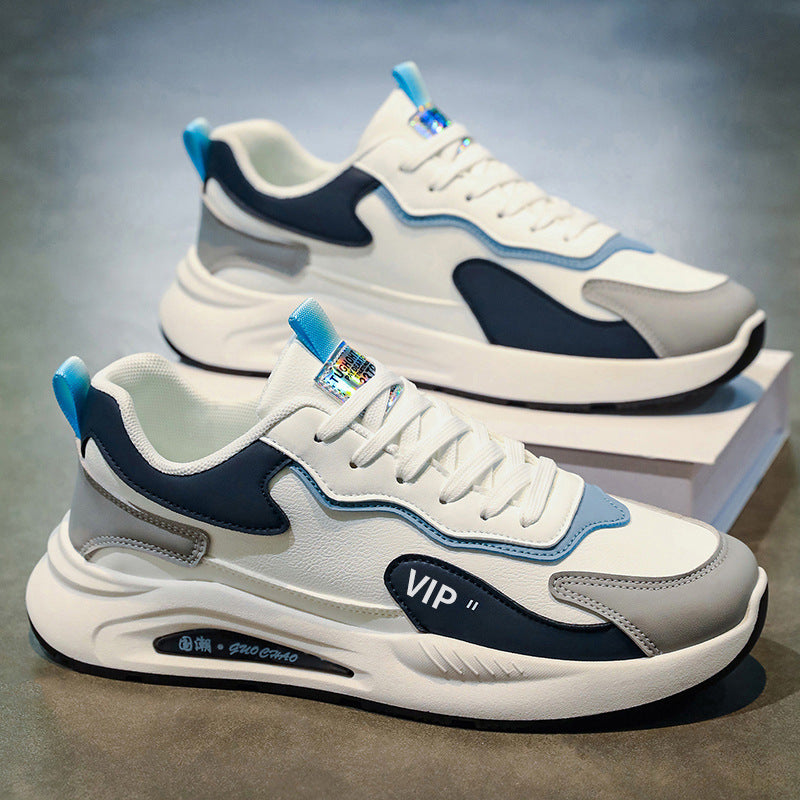 Sapatilhas Masculinas 2025 Outono Novos Sapatos Desportivos Casuais Calças Modernas, Versáteis Em Pele Respirável Moda Outdoor