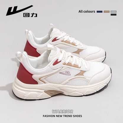Sapatos de malha Warrior respiráveis e versáteis, sapatos brancos simples e discretos para o dia a dia, sapatos unissexo de casal romântico de alta gama, a grosso