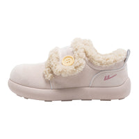 Sapatos Warrior de cor sólida, simples e quentes, sapatos Birkenstock à moda de inverno forrados a lã, sapatos de pão fofos e de peluche para mulheres