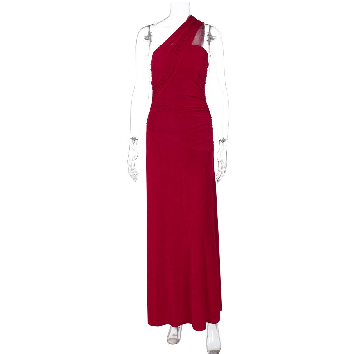 Vestido longo longo sem alças, sem alças de ombros descobertos, de cor aberta e americano, de nova e transfronteiriça, com fitas de retalhos