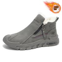 Sapatos masculinos de uma perna só, sapatos quentes de algodão forrados a polar de inverno, calçados de trabalho desportivos casuais de cano alto para homens casuais antiderrapantes e proteção para o trabalho