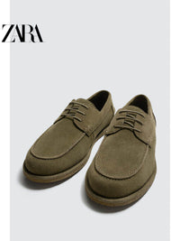 ZARA 2026 Primavera/Verão Sapatos Masculinos Novos com Detalhes em Camurça, Estilo Náutico Casual em Couro 2466720 500