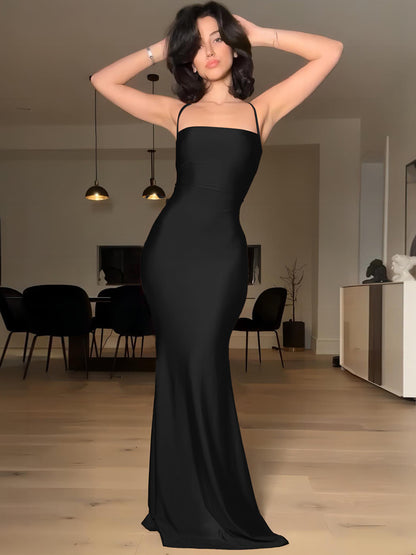 Bestsellers femininos europeus e americanos de verão, novo vestido de retalho de retalho sem alças sem alças de cor sólida para mulheres
