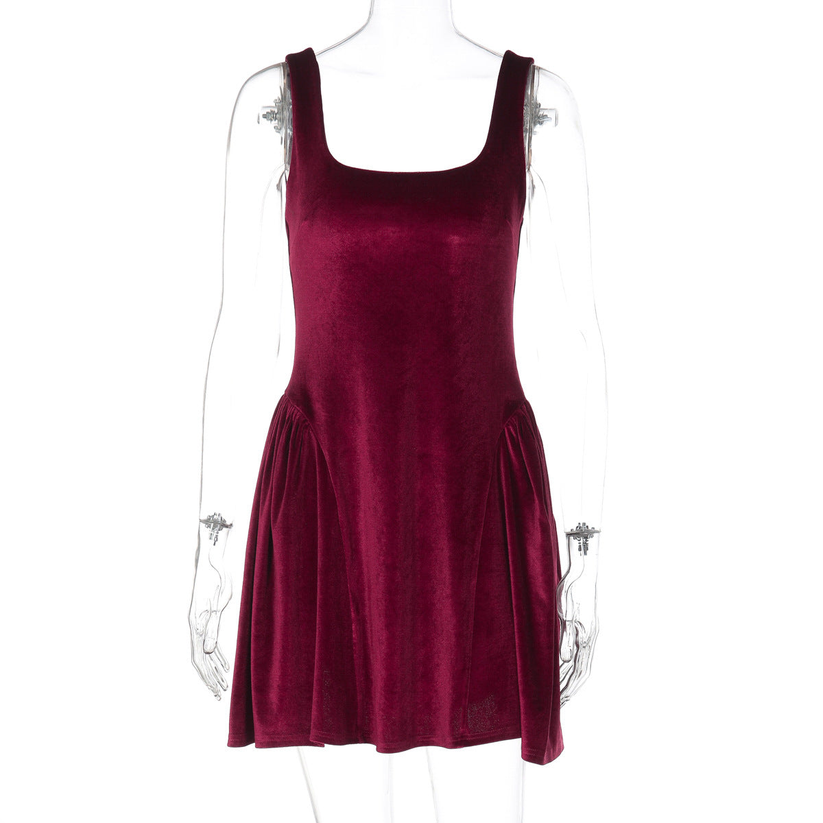 Amazon Vestido Casual Elegante e Versátil de Veludo de Veludo Sem Mangas da Amazon para Mulheres, Grossista