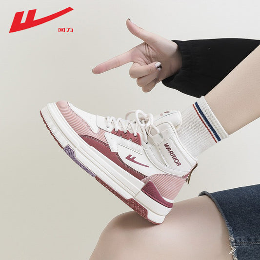 Sapatos guerreiros para mulheres, sapatos casuais versáteis de cano alto e na moda com blocos de cor, ténis confortáveis de primavera para o dia a dia, sapatos plataforma de alta saliência