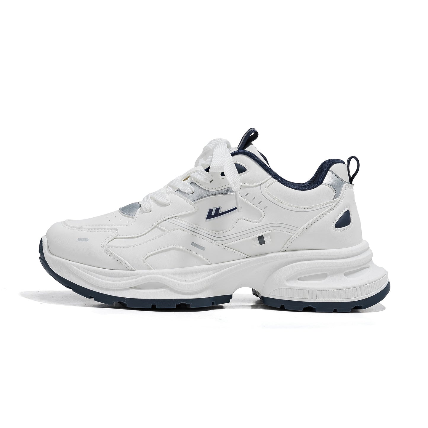 Os novos sapatos confortáveis de primavera com sola grossa, sapatilhas simples de desporto ao ar livre, sapatos casuais em pele unissexo