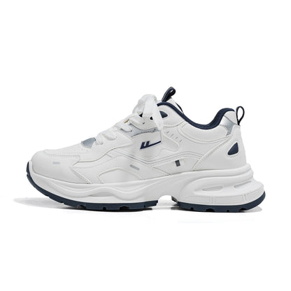 Os novos sapatos confortáveis de primavera com sola grossa, sapatilhas simples de desporto ao ar livre, sapatos casuais em pele unissexo