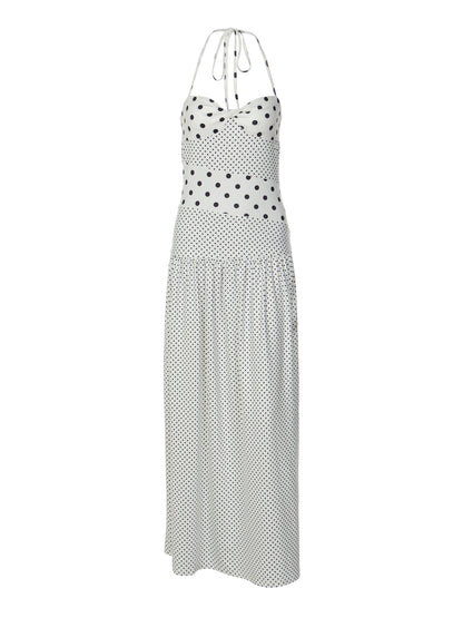 Verão 2026 Amazon Novo Vestido Feminino Sexy de Bolinhas Vintage Plissado Elegante Com Peças em Grosso