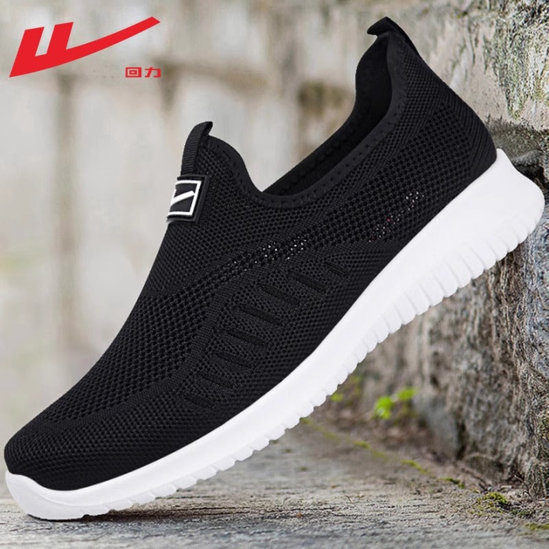 Sapatos Warrior Confortáveis para Caminhada Unissex, Leves e Respiráveis de Uma Camada Novos Sapatos Desportivos Pretos de Verão