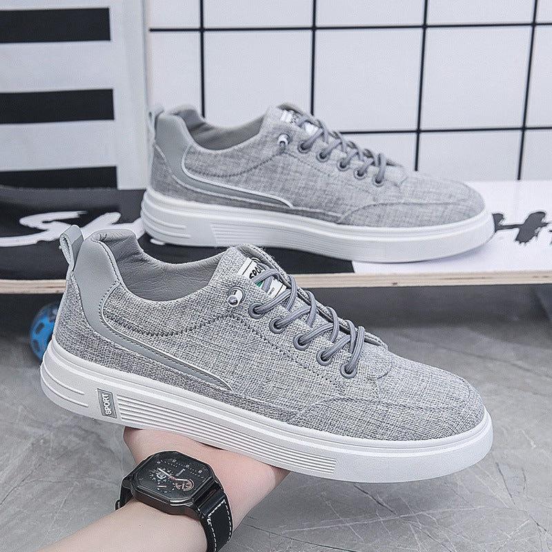 Sapatos Masculinos Primavera Respiráveis, Novos Sapatos Desportivos Casual Versáteis em Tecido, Sapatos de Tábua de Trabalho para Homens
