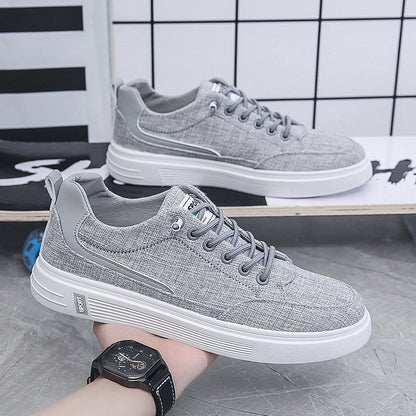 Sapatos Masculinos Primavera Respiráveis, Novos Sapatos Desportivos Casual Versáteis em Tecido, Sapatos de Tábua de Trabalho para Homens