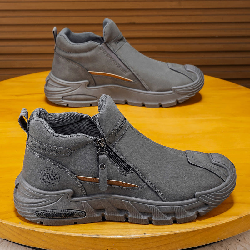 Sapatos de Proteção de Trabalho Primavera e Outono, Sapatos de Trabalho de Trabalho Duráveis Antiderrapantes e Antiderrapantes, Botas até ao tornozelo, Botas Martin Casual