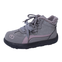 Os novos sapatos de treino moral de topo médio e alto da Warrior, sapatos quentes versáteis e da moda com blocos de cor, sapatos femininos de inverno com forro de polar duplo com laceta