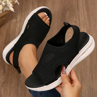 Novas sandálias de plataforma de malha para a primavera/verão, sandálias romanas horizontais para mulheres na moda, transfronteiriças e na moda