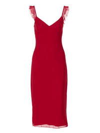 Vestido de outono 2025 para mulheres europeias e americanas, novo vestido sexy de renda em V, corte slim-fit, streetstyle de tamanho médio