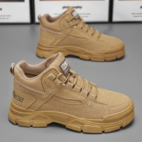 Sapatos masculinos de primavera, novas botas Martin altas e respiráveis, sapatos de trabalho de exterior versáteis e resistentes ao desgaste antiderrapantes, sapatos de proteção ao trabalho para homens