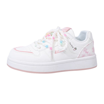 Sapatos Warrior matcha verde dopamina com sola grossa, sapatos quentes de estudante com atacadores, tie-dye e respiráveis, sapatos femininos de alto valor com blocos de cor