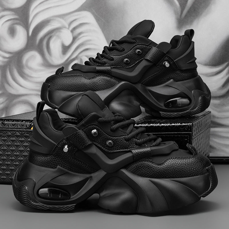 Sapatos de homem: outono/inverno 2024, novos sapatos de pai versáteis e na moda, ténis desportivos casuais antiderrapantes com sola grossa que aumentam a altura, resistentes ao desgaste e resistentes ao desgaste