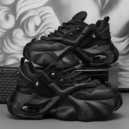 Sapatos de homem: outono/inverno 2024, novos sapatos de pai versáteis e na moda, ténis desportivos casuais antiderrapantes com sola grossa que aumentam a altura, resistentes ao desgaste e resistentes ao desgaste
