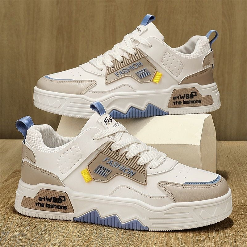 Sapatos brancos novos e respiráveis para o verão masculino, ténis versáteis e modernos de sola grossa, sapatos casuais, sapatos modernos