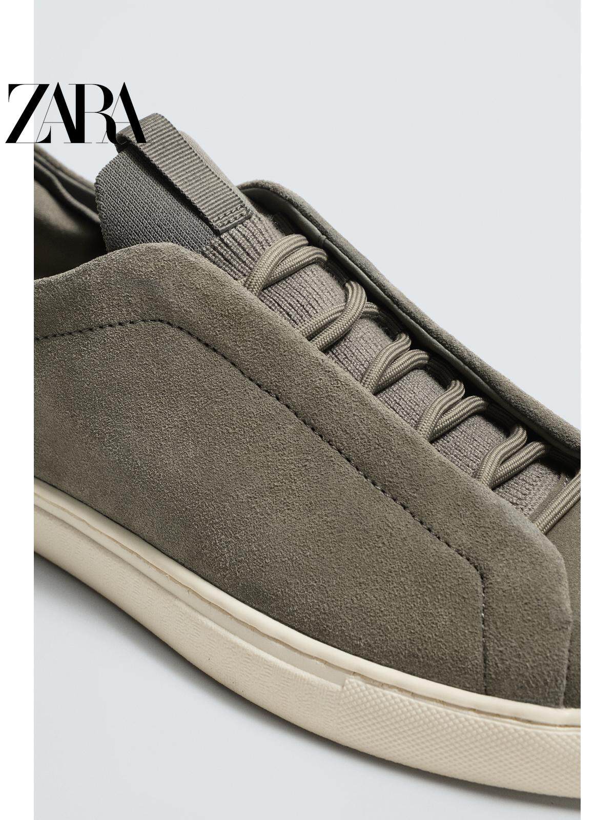 ZARA Coleção Primavera/Verão 2026 - Tênis Masculino Leve com Cadarço e Detalhes em Camurça, 2240720 131