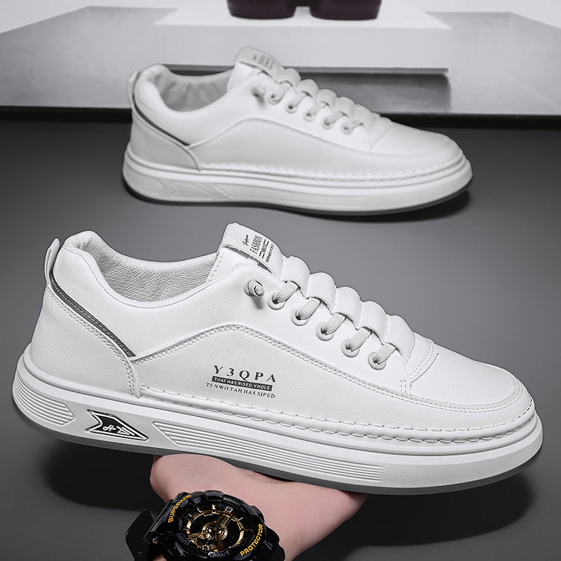 Sapatos de primavera para homem, novos sapatos brancos respiráveis, ténis desportivos casuais de um só pedal na moda, sapatos modernos