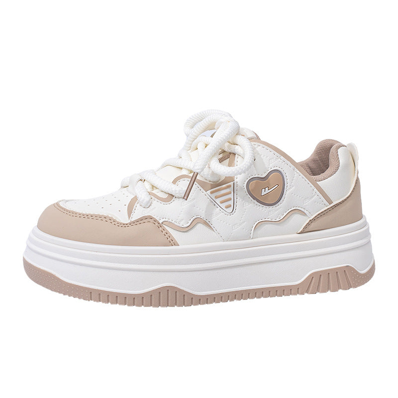Sapatinas sapatinas versáteis para mulher com blocos de cor Warrior Dopamine, visual alto, design de ténis na moda, sapatos casuais de estilo preppy