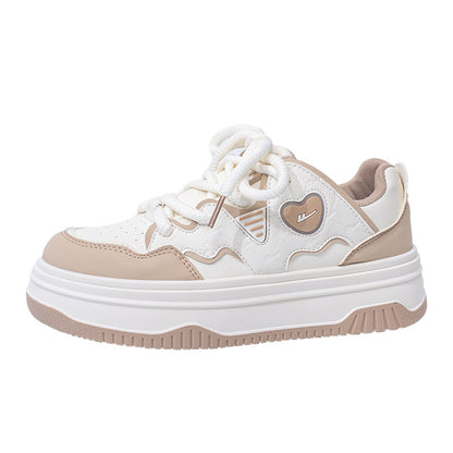 Sapatinas sapatinas versáteis para mulher com blocos de cor Warrior Dopamine, visual alto, design de ténis na moda, sapatos casuais de estilo preppy