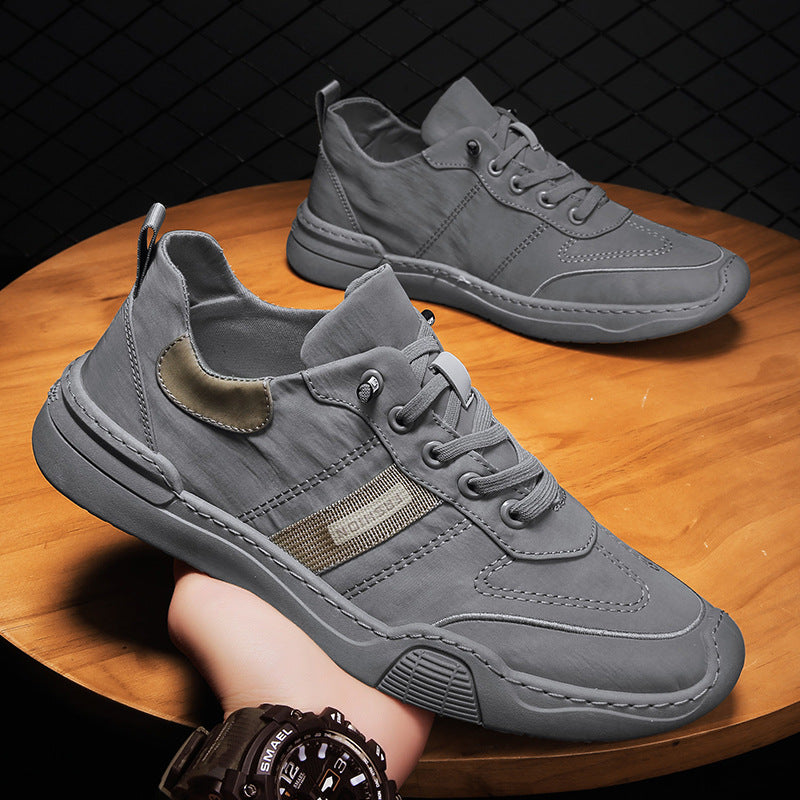 Sapatos de Homem 2024 Verão Novo Trabalho de Seda de Gelo Respirável, Sapatos Casuais Preguiçosos de Escritório, Sapatos Velhos de Tecido de Pequim