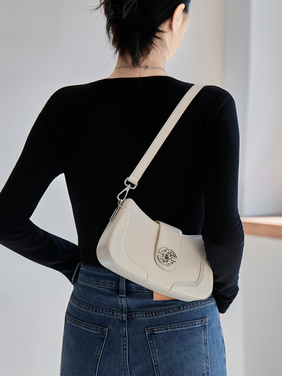 Pele genuína, mala cruzada de ombro único de alta qualidade, novo estilo INS versátil de verão, o design de nicho da moda deste ano para malas femininas
