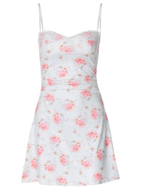 Comércio externo ao estilo europeu e americano da INS, novo e doce vestido de princesa floral em renda de borda de praia para mulheres