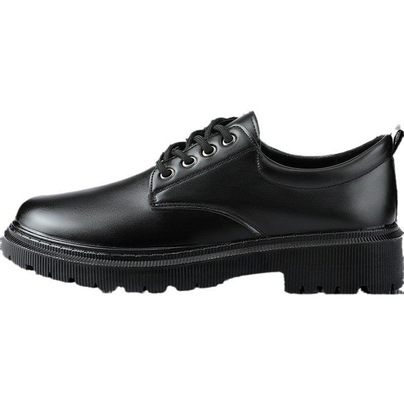 Sapatos de couro guerreiro masculinos, roupa formal de negócios, sola casual macia respirável para todas as estações, estilo britânico, sapatos pretos para noivo que aumentam a altura