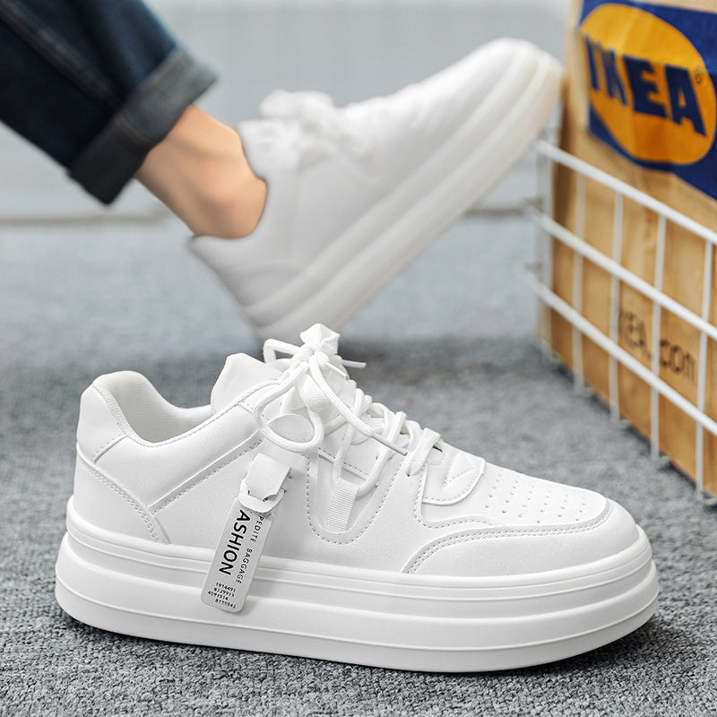 Sapatos Masculinos Novos de Sola Grossa de Outono 2024 para Aumento de Altura, Sapatos Brancos Coreanos Versáteis para Aumento de Altura, Sapatos Modernos Verde Neon para Homem