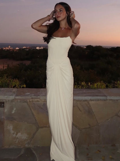 Roupa feminina mais vendida na Amazon, vestido elegante streetstyle streetstyle estilo streetstyle mais vendido na Amazon, vestido sexy de espinha de peixe sem alças, sem alças,