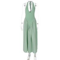 Vestido elegante e elegante para mulheres, vestido bestseller cross-fronteiriço da Amazon, de cor sólida, sexy com decote oco oco em V profundo