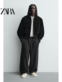 ZARA Primavera/Verão 2026 Novos Sapatos Masculinos: Tênis simples, de sola grossa, leve, com cadarço, branco (2243720 001)