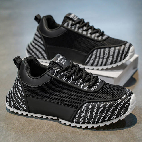 Sapatos de Homem: 2025 Primavera/Verão Novo Moderno Confortável, Grosso, Baixo, Versátil, Resistente ao Desgaste, Com Sola Suave em Malha Antiderrapante, Calçado Desportivo Casual