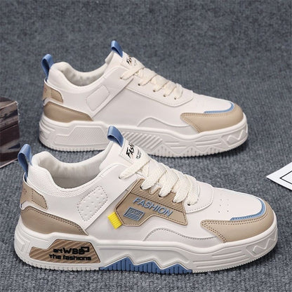 Sapatos brancos novos e respiráveis para o verão masculino, ténis versáteis e modernos de sola grossa, sapatos casuais, sapatos modernos