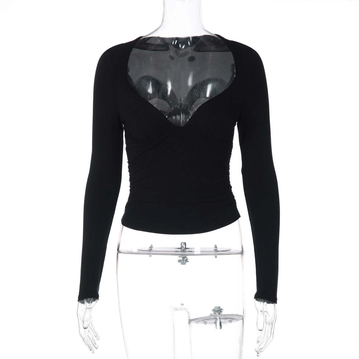 2026 2026 Camisola Sexy Deep V de Manga Longa, Slim Fit, Versátil Estilo de Rua, T-shirt para Mulheres Grossistas