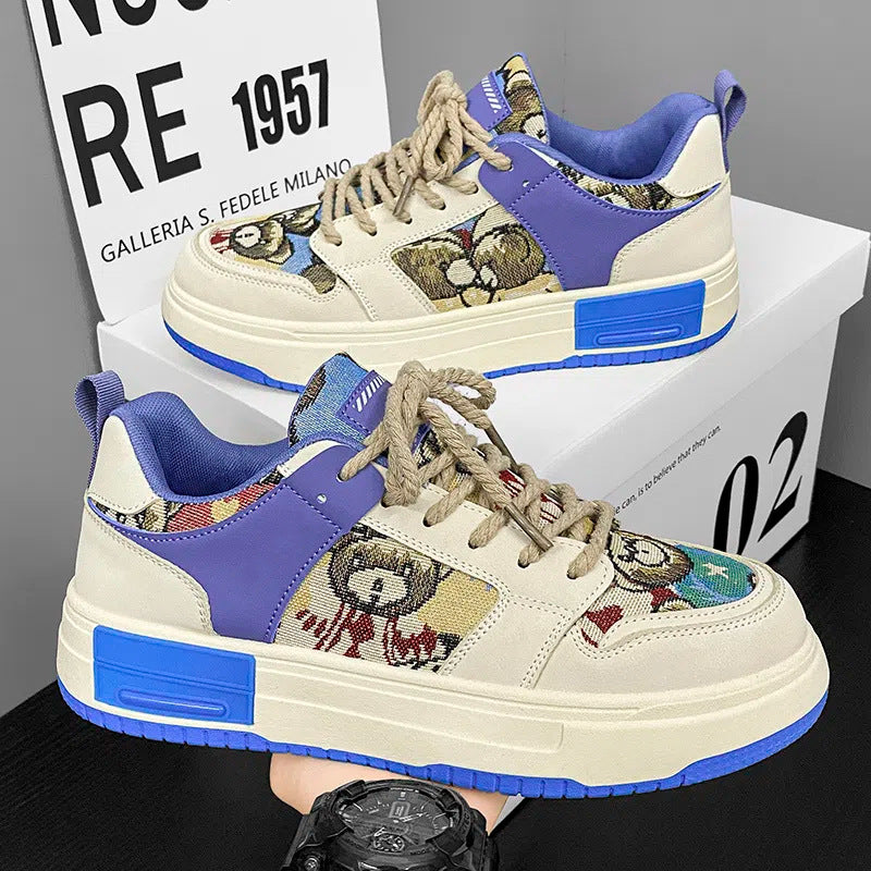 Sapatos masculinos originais da Niche, novos sapatos de tábua respiráveis para a primavera de 2024, sapatos casuais versáteis de estudante com sola grossa, sapatos desportivos e modernos