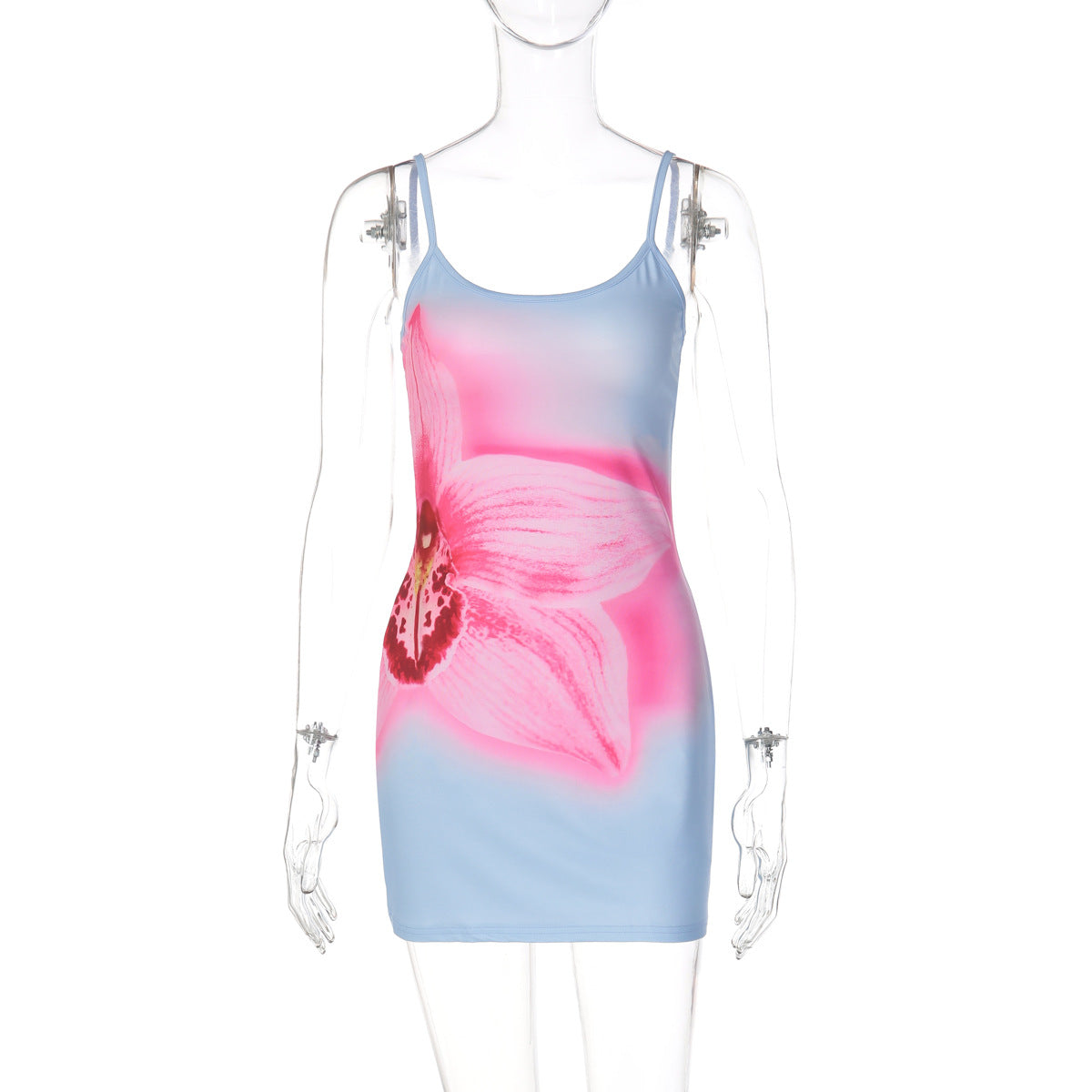 Vestido de slip de moda de verão para mulheres europeias e americanas, com blocos de cor, estilo street slim de decote em U, vestido slip de vendas transfronteiriças