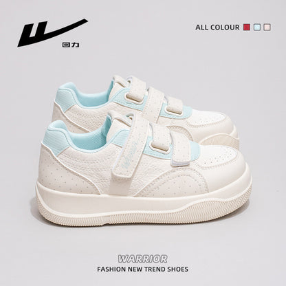 Sapatos de skate Warrior Fresh com sola grossa e blocos de cor, sapatos casuais versáteis sem atacadores com velcro, sapatos versáteis para estudantes para mulheres