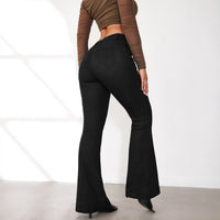Novas Jeans Slim Slim Slim Flared da Amazon Primavera Transfronteiriça 2025 para mulher, calças compridas de cintura alta em retalhos em stock