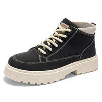 Homens 2025 Nova Roupa de Trabalho Vintage de Outono Britânico Outdoor Vintage Botas de Pele, Botas Martin Casual e Versáteis, Sapatos Modernos