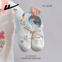 Os novos sapatos femininos coreanos e versáteis da Warrior, sapatos sapatilhos energéticos, fofos, ocos e respiráveis, sapatos casuais de alto valor com blocos de cor